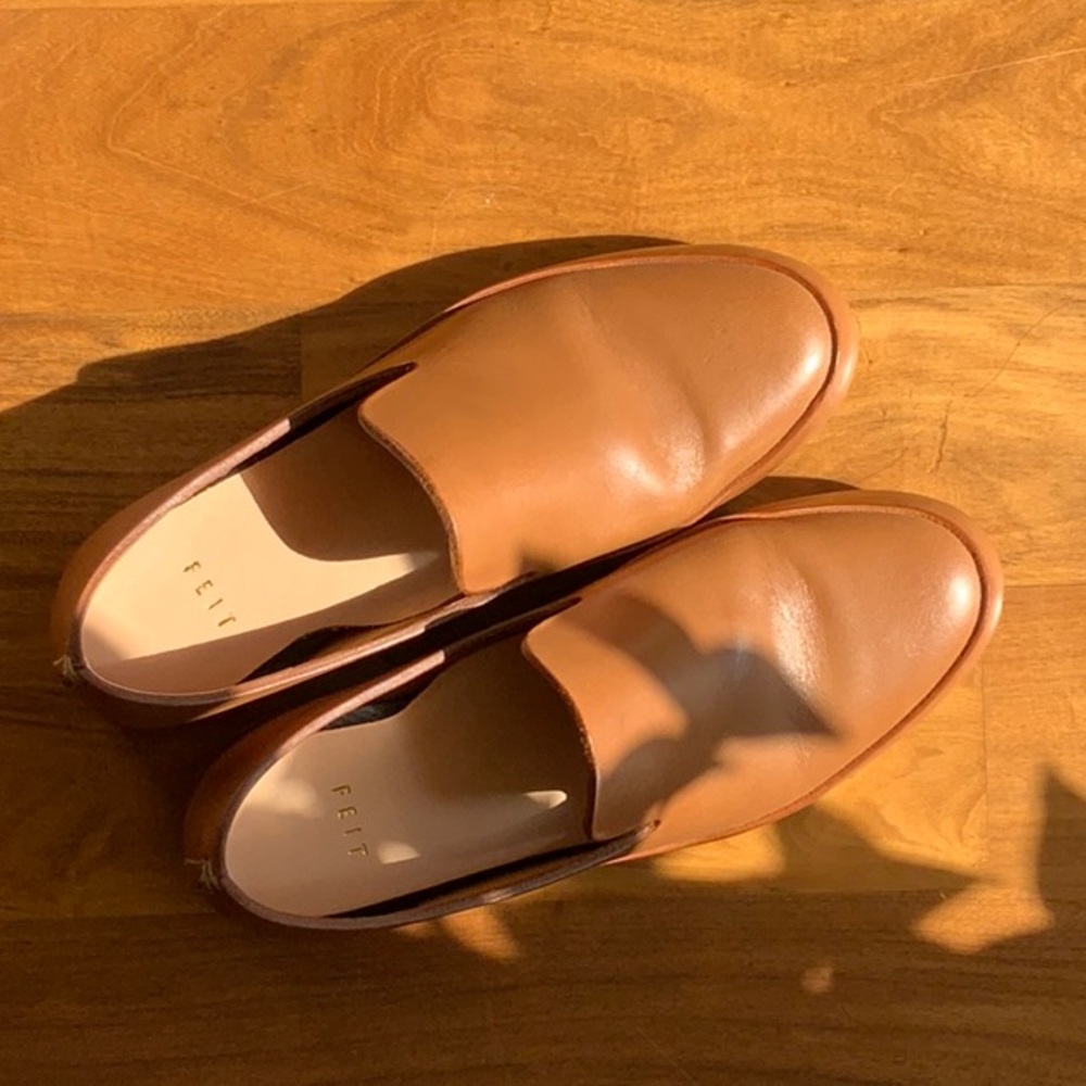 FEIT Handsewn Slip-On TAN LEATHER SLIP-ON SHOES Women Size 36